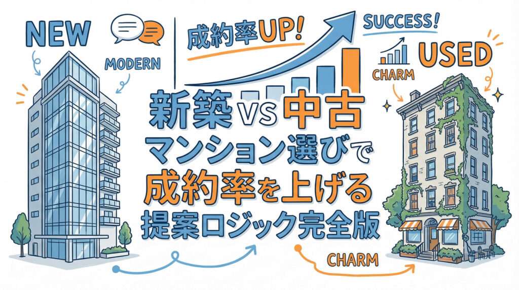 新築vs中古マンション選びで成約率を上げる提案ロジック完全版